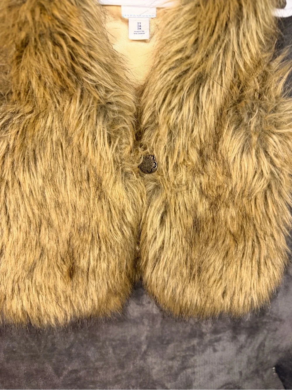 Old Navy Toddler Girls Faux Fur Vest in Golden Tan